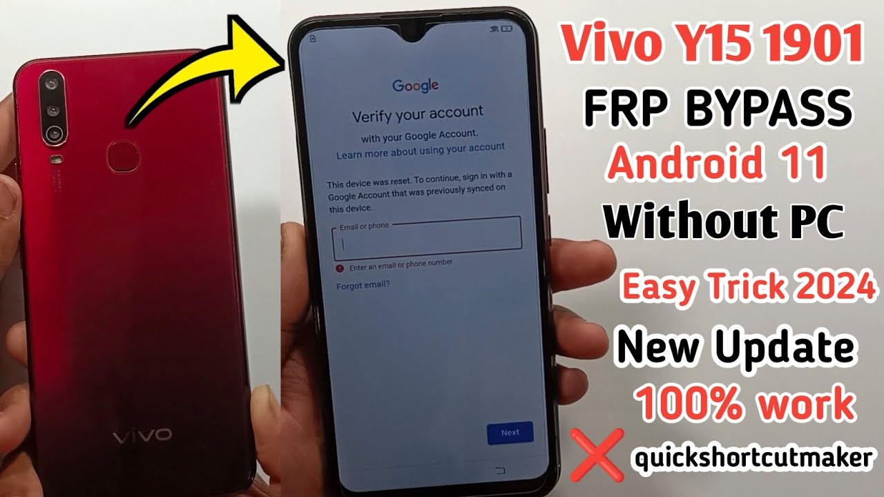vivo Y15 Frp bypass Android 11 new method without pc | Google Account Unlock Vivo Y15 (1901) 2024