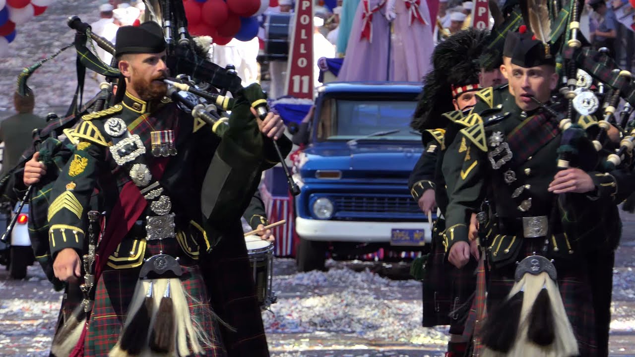 4-SCOTS Pipes and Drums lead Apollo 11 homecoming parade