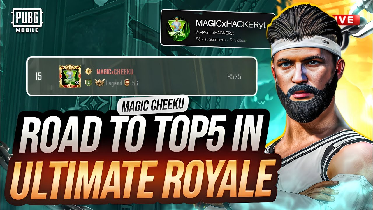 ULTIMATE ROYALE RANK #12 ROAD TO TOP 9@MAGICxHACKERyt ACCOUNT @magiccheekulive