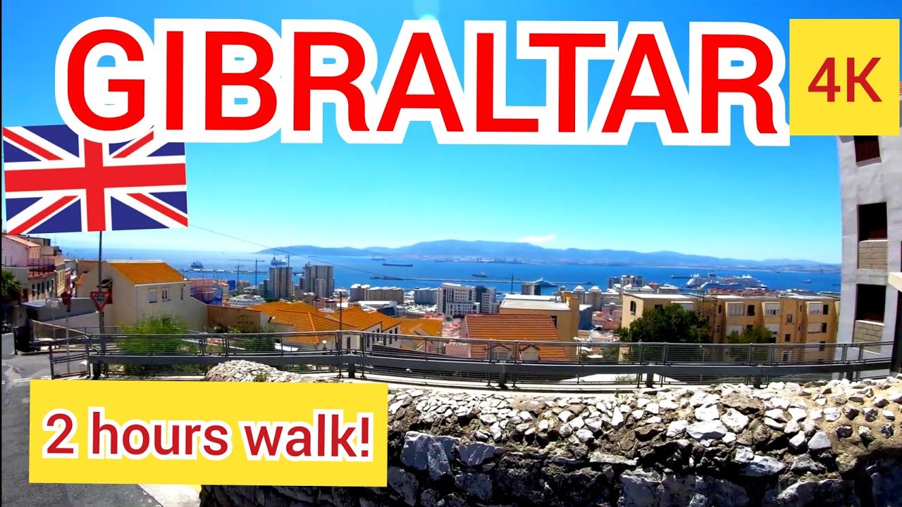 ⁴ᴷ GIBRALTAR walking tour, British overseas territory, United Kingdom 🇬🇧 4K