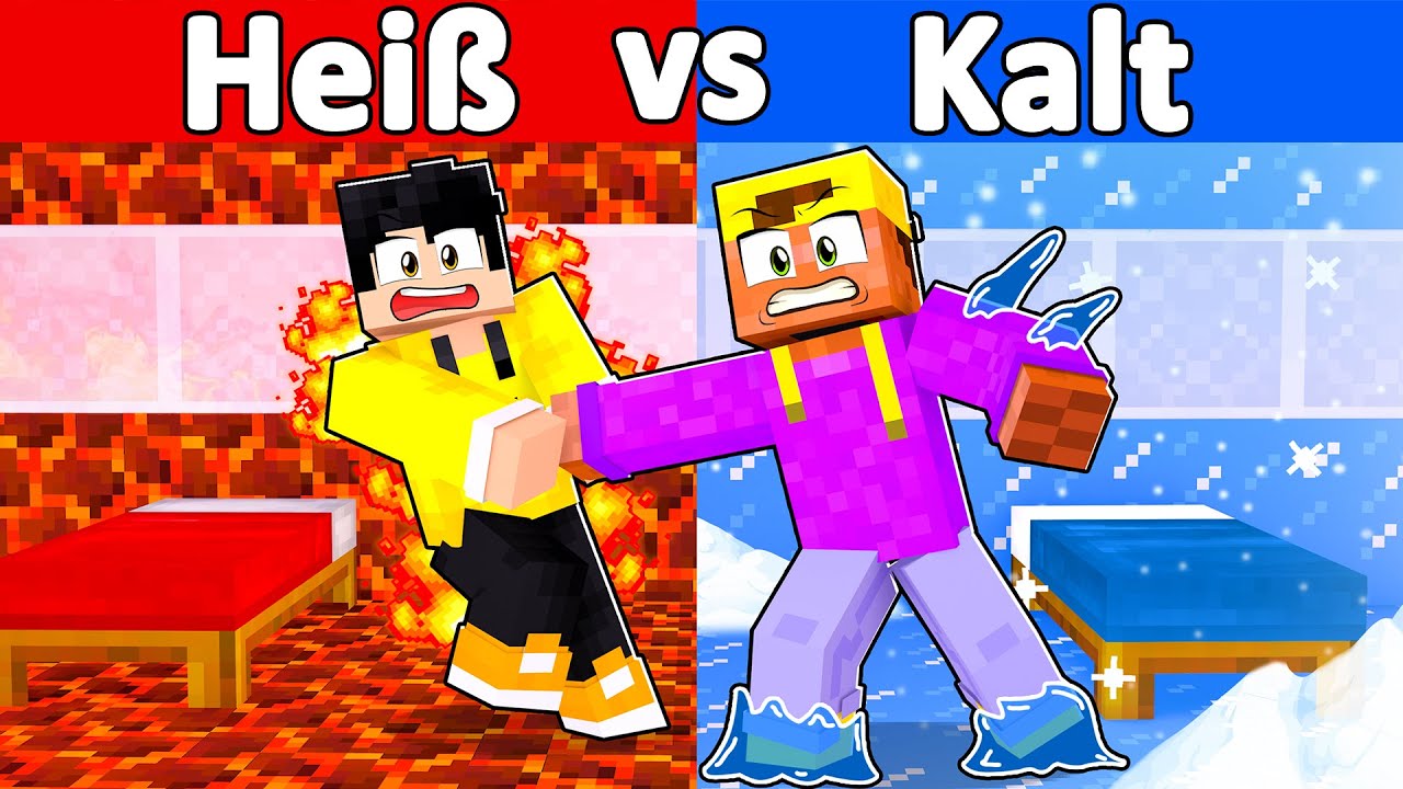 HEIß vs KALT HAUS BAU CHALLENGE in Minecraft!