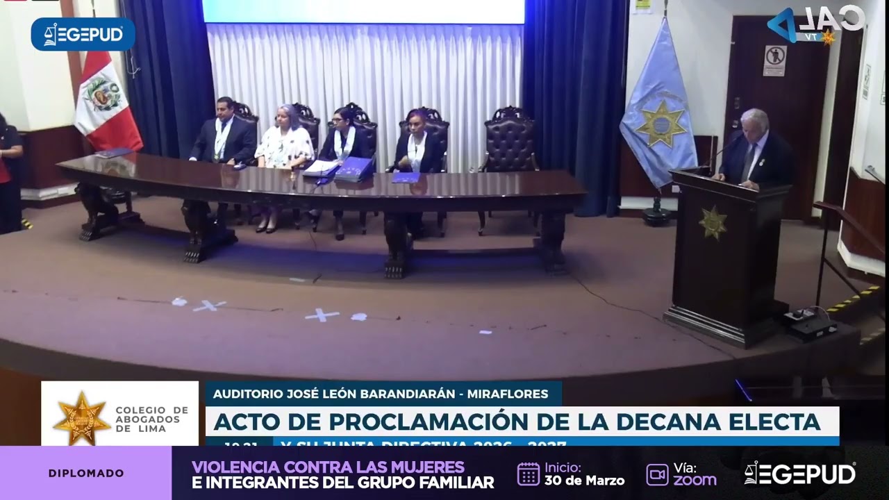 DELIA ESPINOZA es Proclamada DECANA del CAL l Entrega formal de credenciales