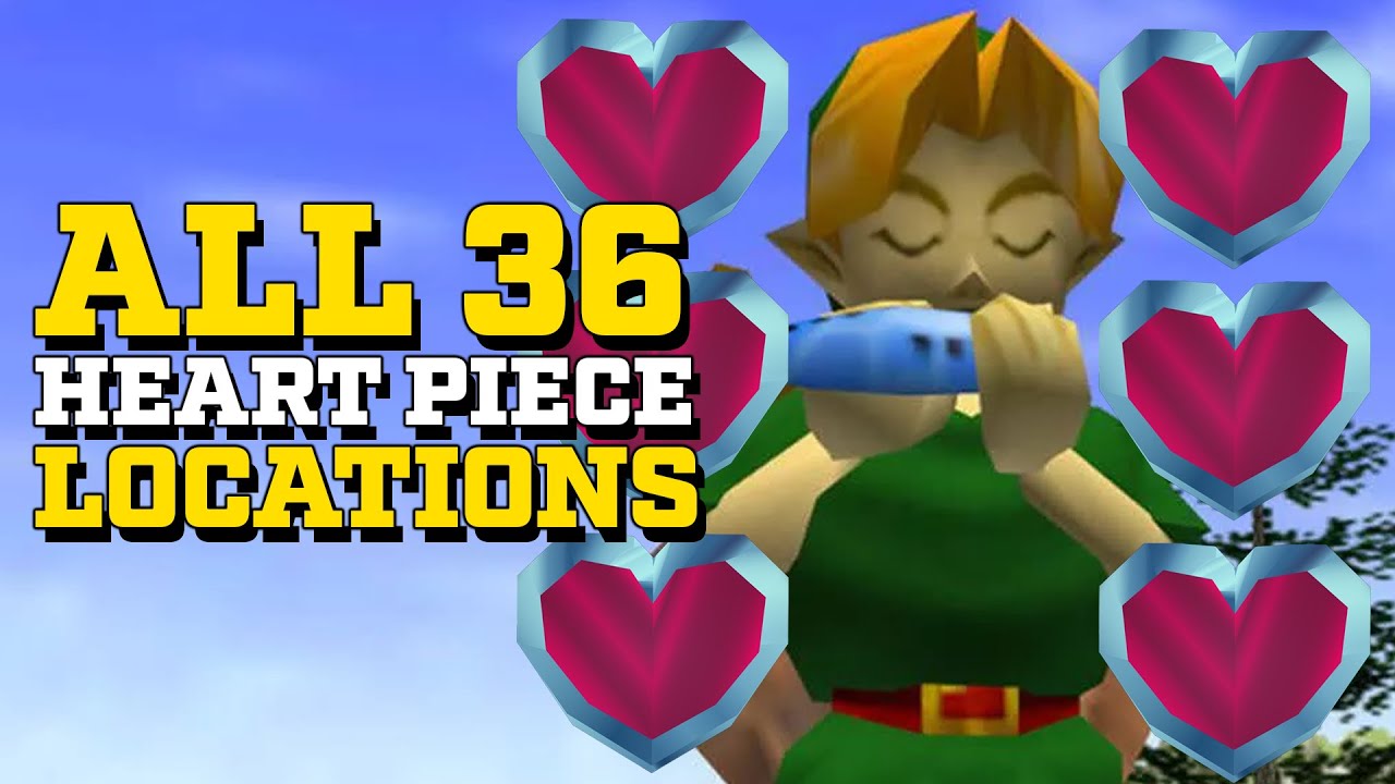 Zelda Ocarina Of Time - All 36 Heart Piece Locations Guide