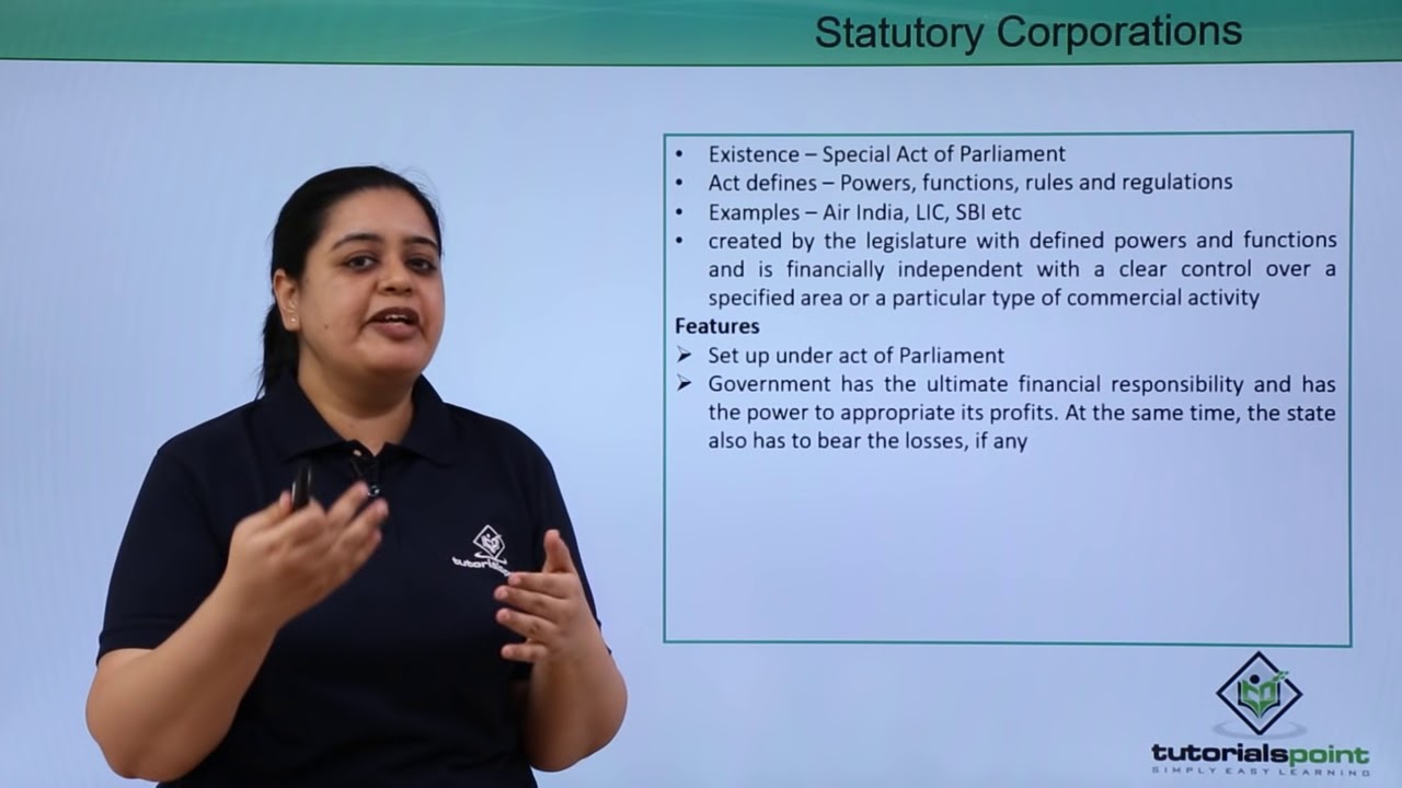 Class 11th – Statutory Corporations | Business studies | Tutorials Point