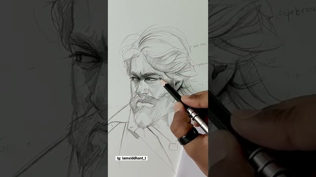 KGF Chapter 2 drawing challenge #actoryash Yash drawing in 14 seconds🔥 #shorts