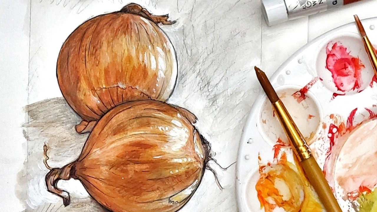 Watch How to Paint this Still Life in Mixed Media Gouache, Painting Tutorial