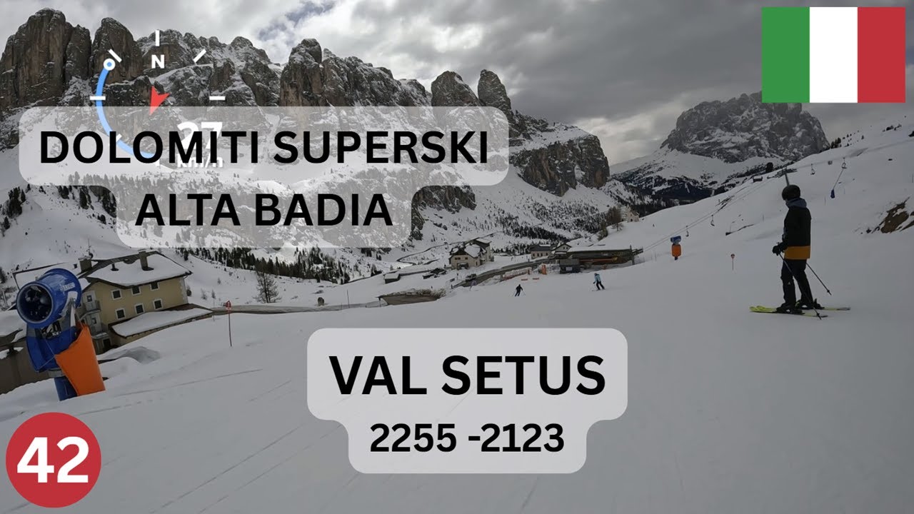 ☁️Val Setus (🔴) - Short slope on the Green Sellaronda between Alta Badia and Val Gardena 🏔️