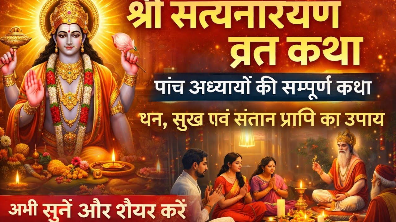  सत्यनारायण कथा | पांच अध्याय की सम्पूर्ण कथा | बहुत फलदायी कथा#3 March 2026