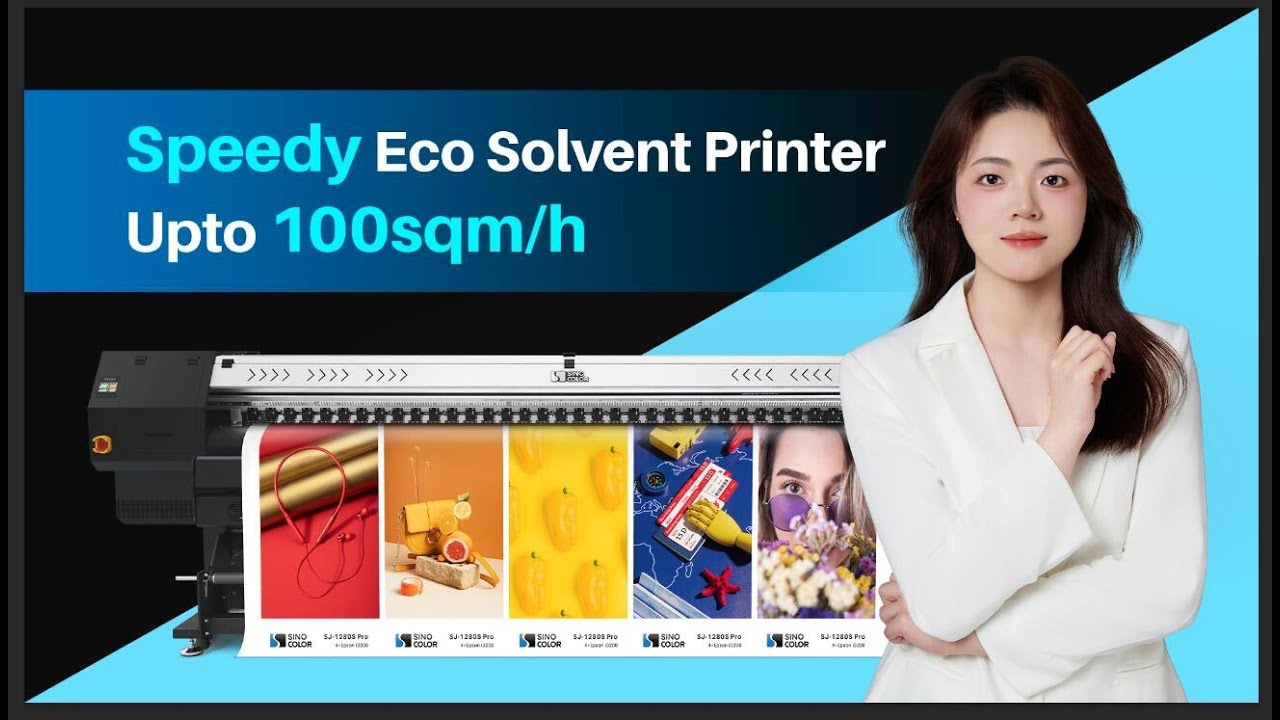 New Released 100sqm/h Speedy Eco Solvent Printer SinoColor SJ-1280S Pro