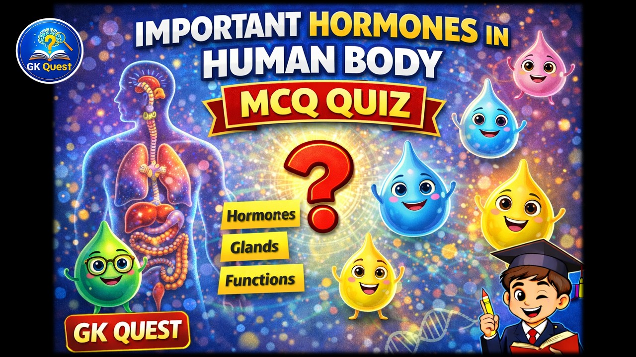 Important Hormones in Human Body MCQ Quiz | Biology GK for SSC, NEET & Exams | GK Quest