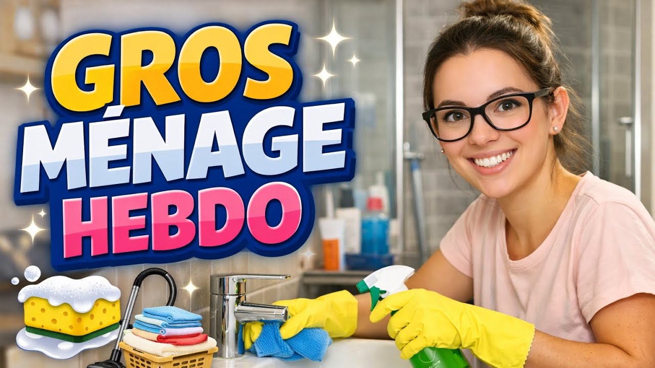GROS MÉNAGE HEBDO 🧽 Salon, Salle de bain, WC, Sols propres + Pliage de linge | Motivation ménage