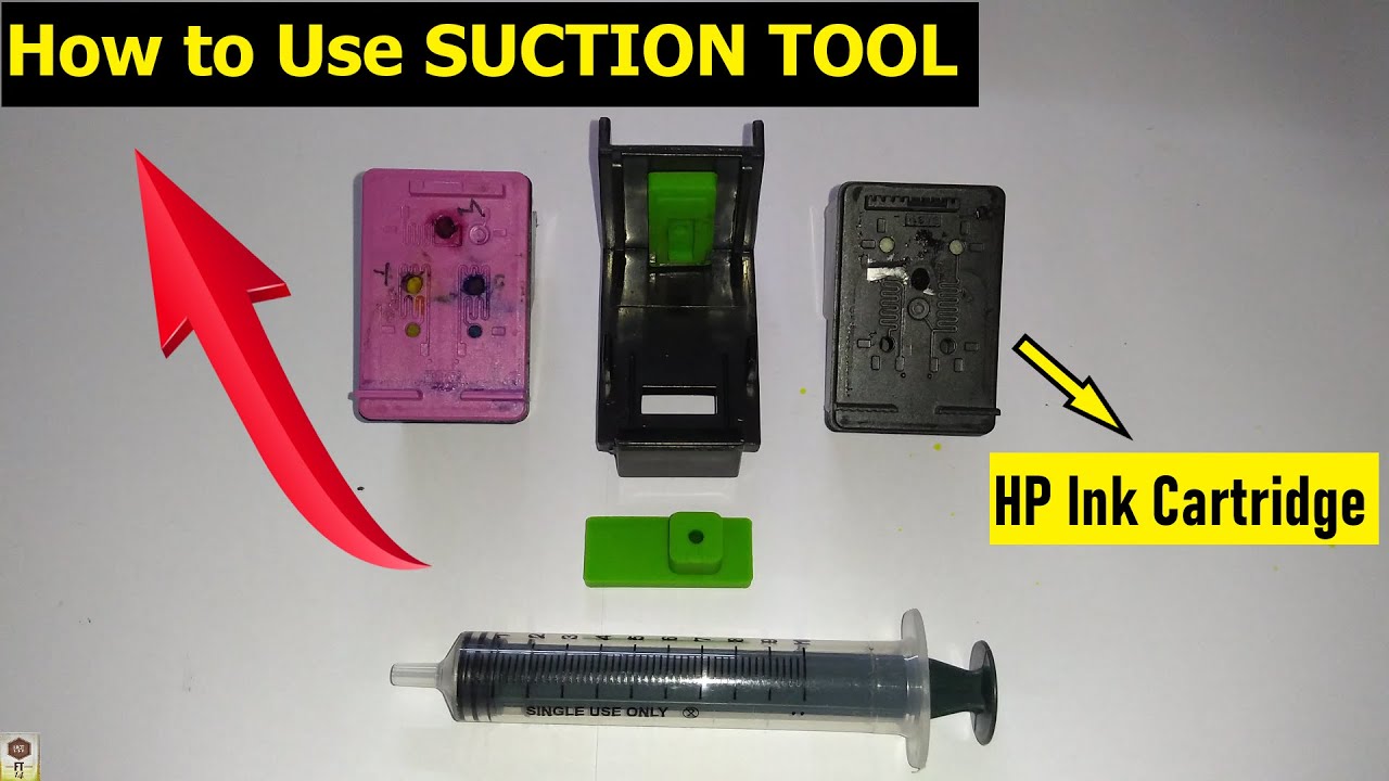 How to use SUCTION TOOL in HP Ink Cartridge | Process to use suction tool for HP Cartridge |in HINDI