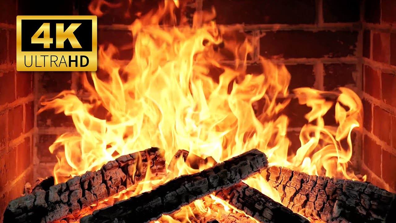 🔥 Crackling Fireplace 4K (12 HOURS) 🔥 Burning Logs & Crackling Fire Sounds (NO Music) Wallpaper