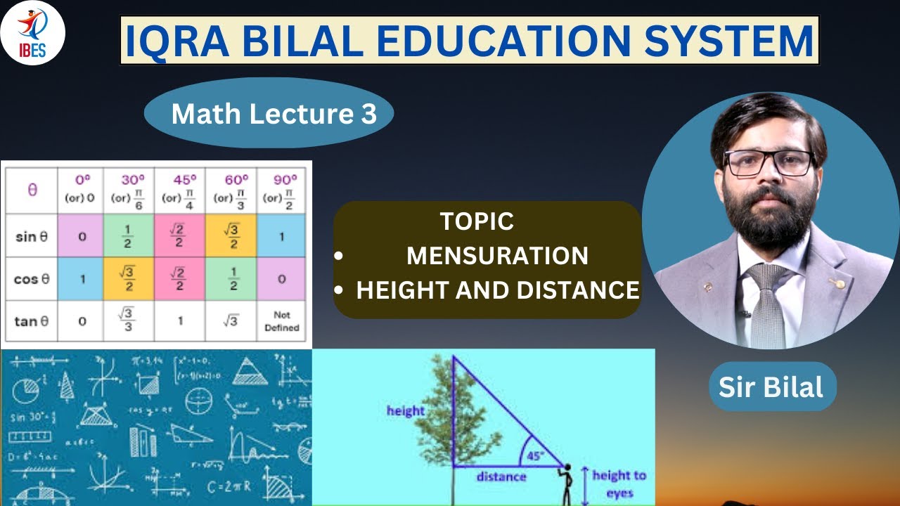 Math lecture 3 | Mensuration Revision, Height and Distance  | IBES