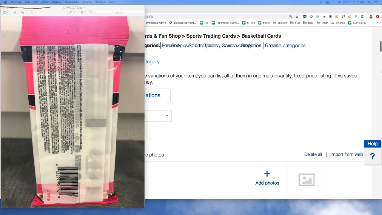 How To List an Item on ebay From Home (Basketball Cards)