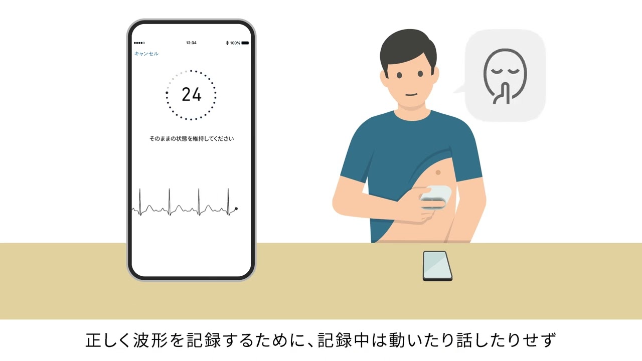オムロン 携帯型心電計 HCG-8010T1（心電図の記録方法）| OMRON