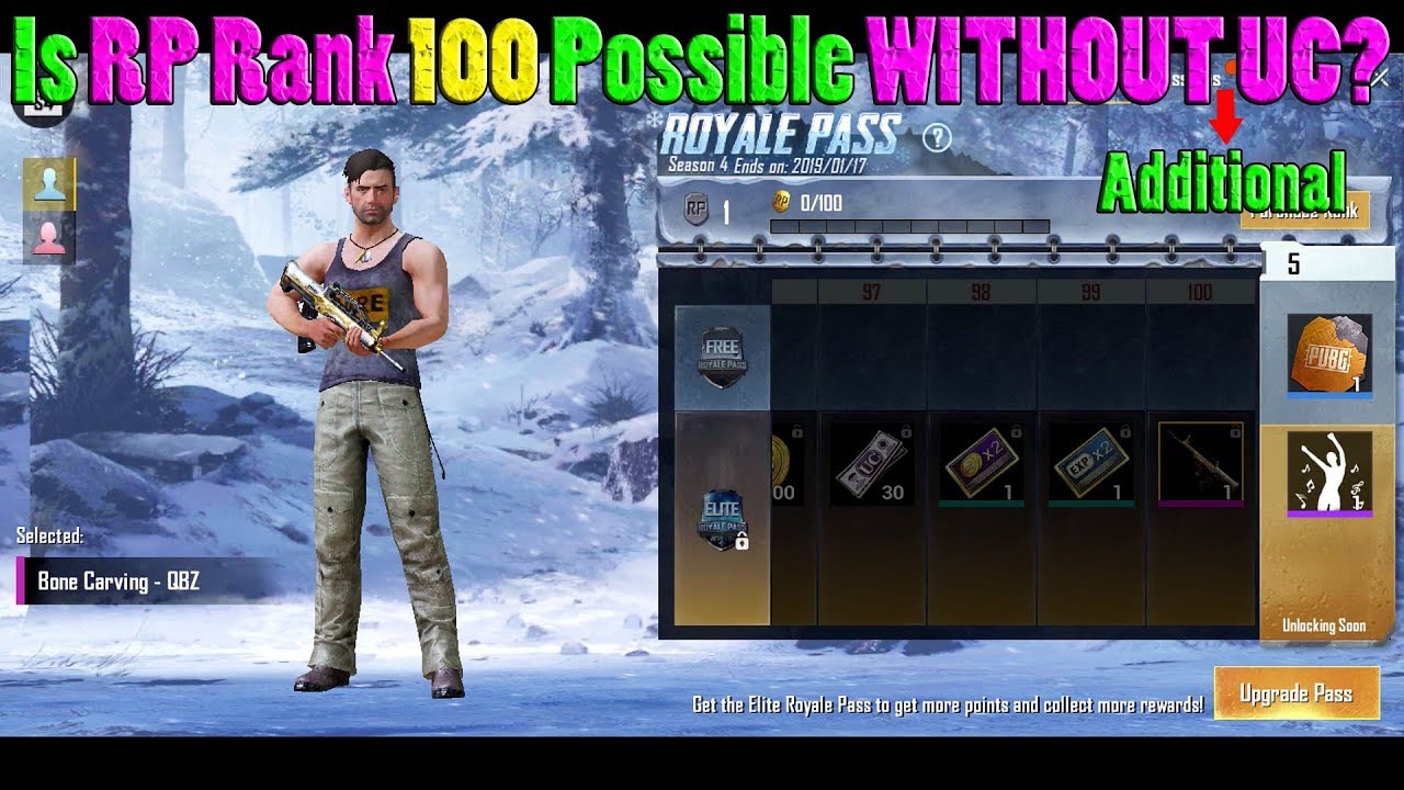 Is it POSSIBLE to Reach RP RANK 100 WITHOUT Spending ADDITIONAL UC | PUBG Mobile with DerekG