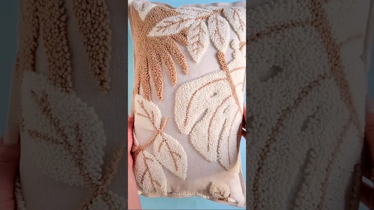 punch needle boho pillow