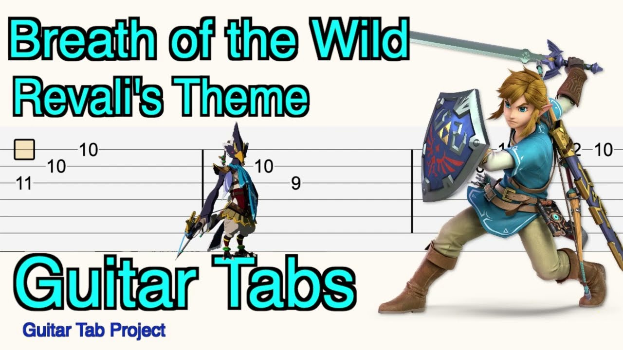 The Legend Of Zelda Breath Of The Wild Revali's theme fingerstyle solo Guitar Tabs BGM リーバルのテーマ