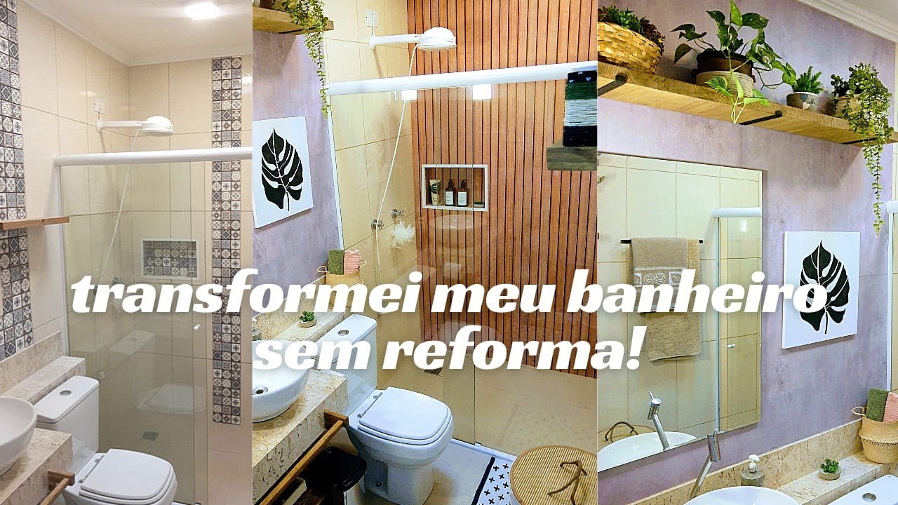 TRANSFORMAÇÃO INCRÍVEL NO BANHEIRO PEQUENO | DE CARA NOVA GASTANDO POUCO