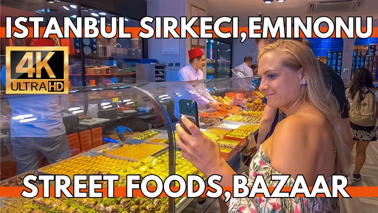 ISATNBUL TURKEY 14 JUNE 2024 SIRKECI STREET FOODS,EMINONU BAZAAR WALKING TOUR | 4K ULTRA HD 60FPS