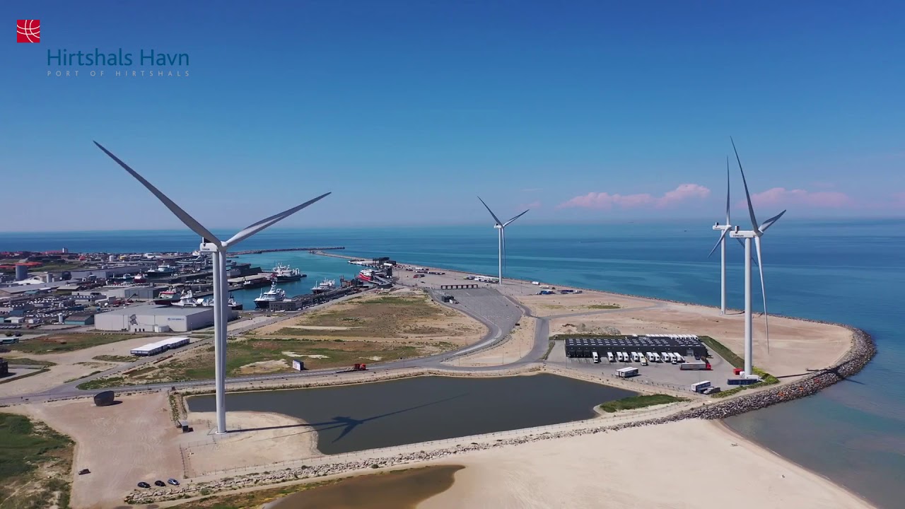 Wind turbines at the Port of Hirtshals