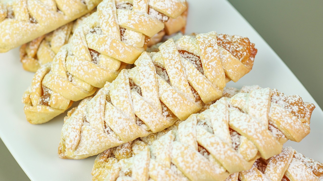 Surprisingly Simple Dessert for Tea! Disappears in 1 Minute! Braided Cookies with Apple Jam