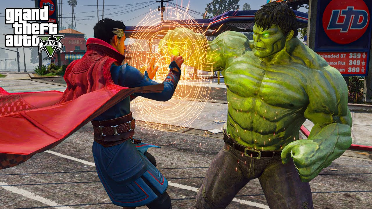 GTA 5 - Doctor Strange VS Hulk | Epic Superheroes Battles!