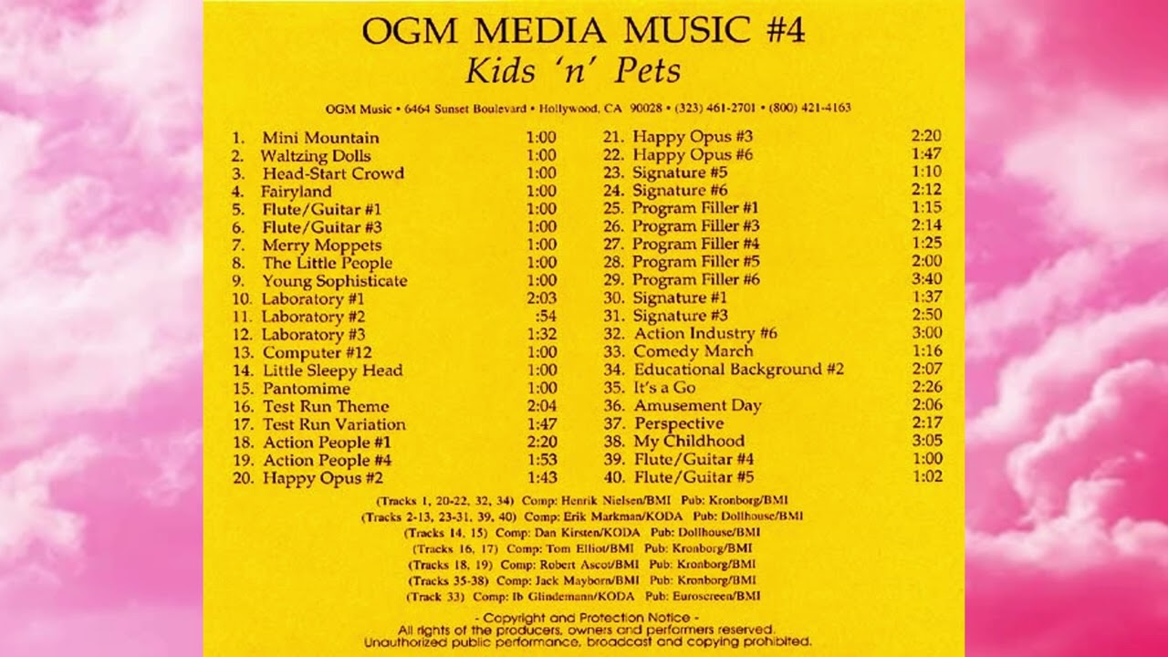 OGM Media Music #4 - PRO MED #4 - Kids 'n' Pets