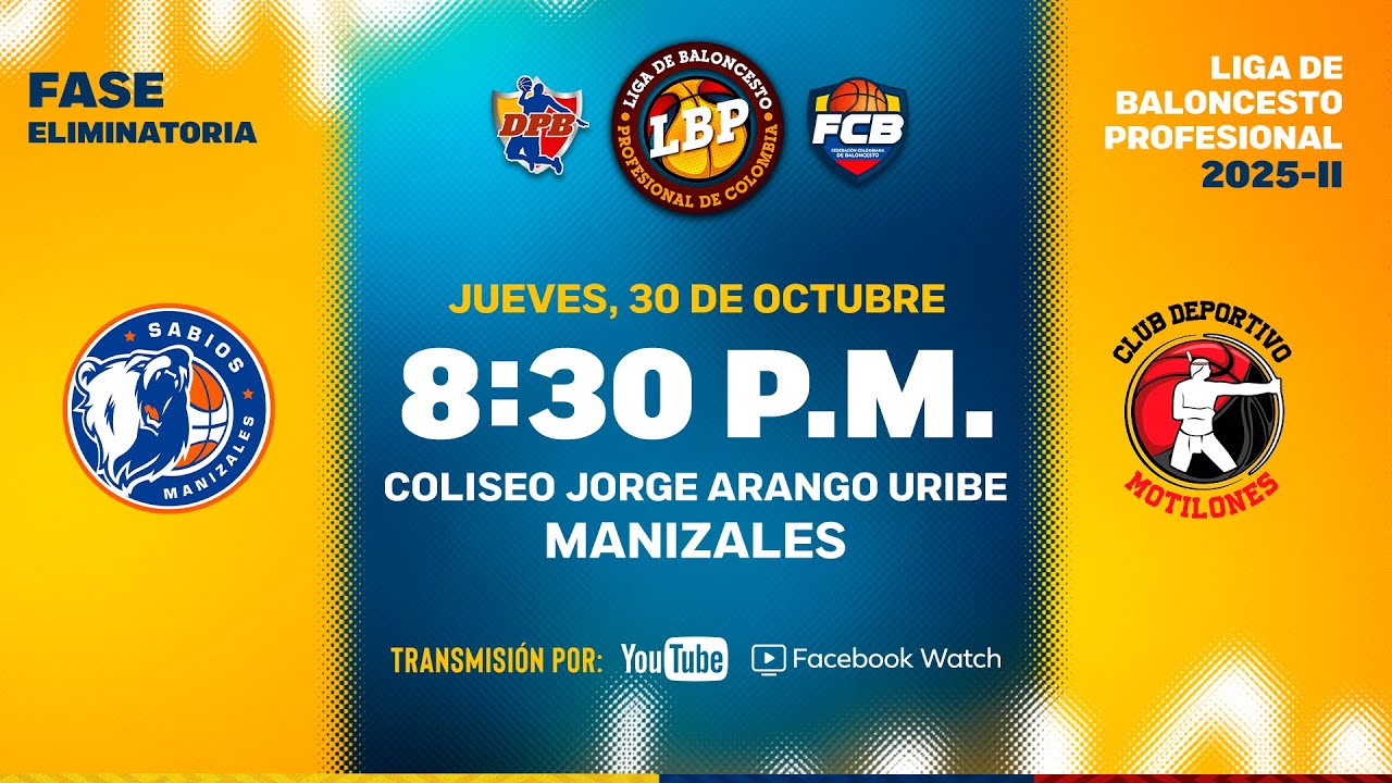 LIVE: #LigaDeBaloncestoProfesional | Sabios De Caldas VS Club Deportivo Motilones 2025 - 10 - 31