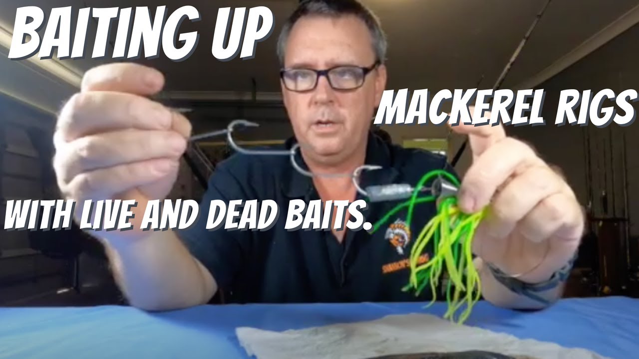 Baiting up mackerel rigs