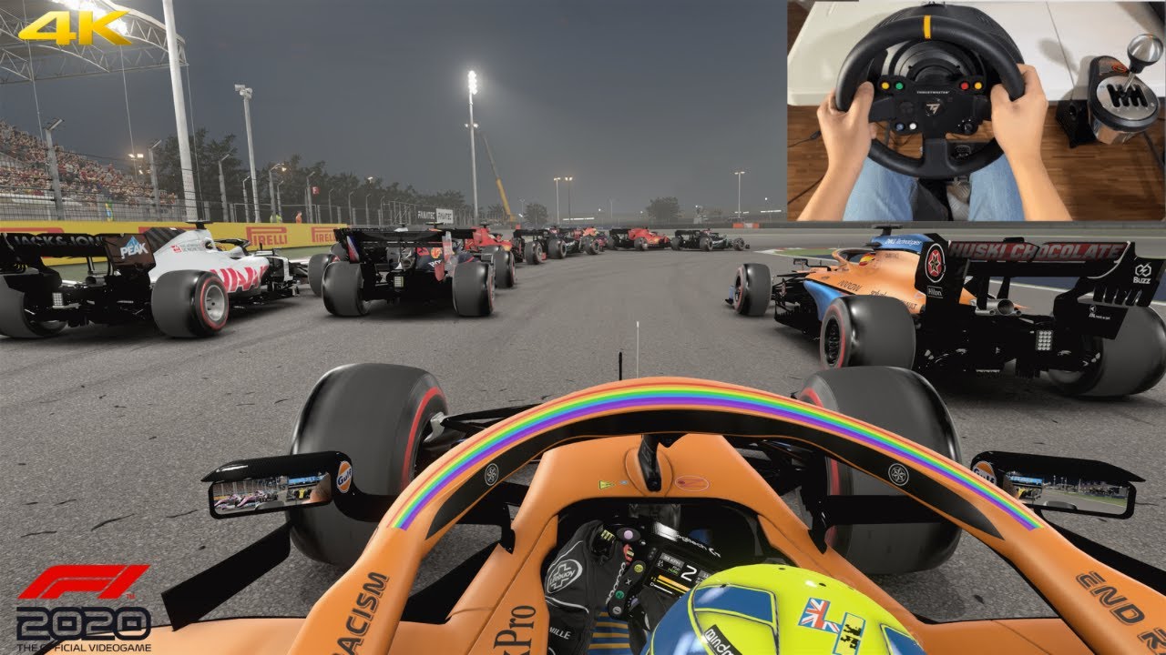 F1 2020 - Bahrain GP - McLaren - Thrustmaster TX Steering Wheel - Gameplay [4K]