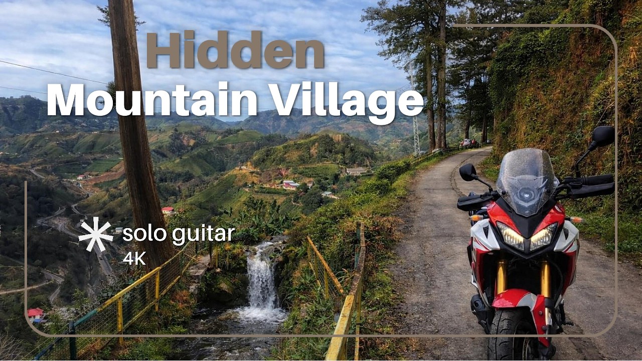4K Relaxing Motorbike Ride Through a Mountain Village in Turkey 🇹🇷 | Solo Guitar