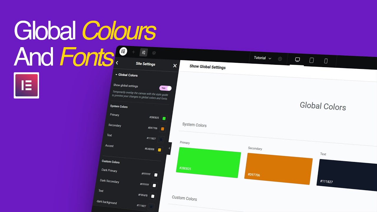 How to Setup Global Fonts & Colors in Elementor | Design System