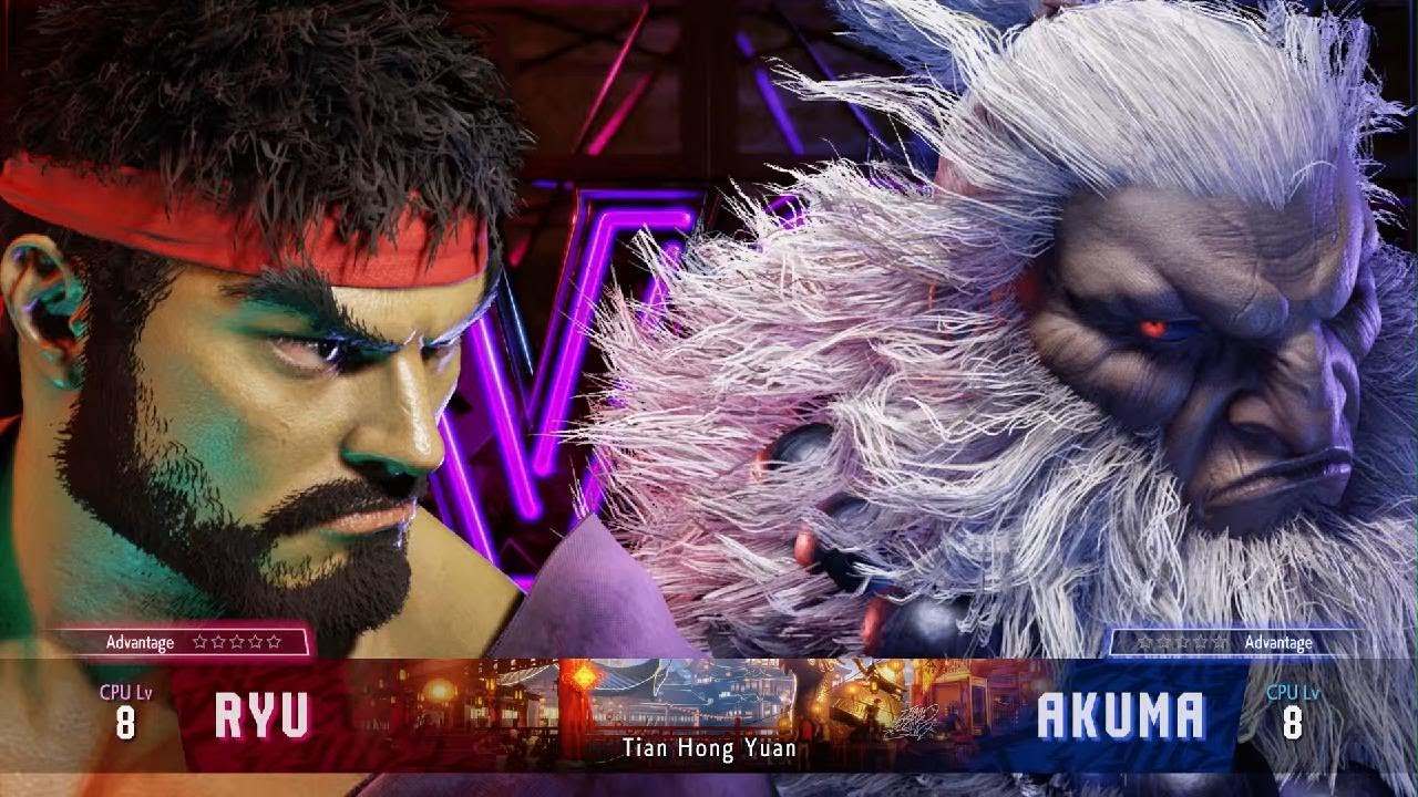 Street Fighter 6 - Ryu vs Akuma (Level 8 CPU vs CPU)
