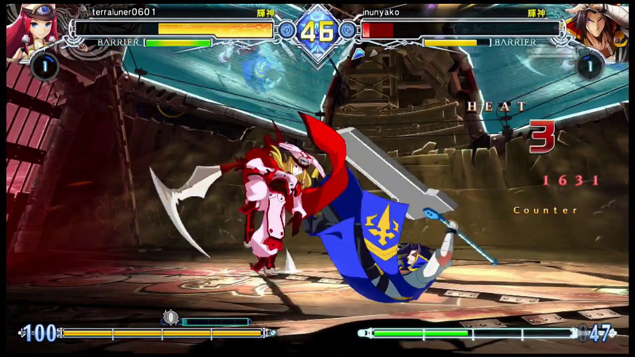 [BBCF2]11/22(水)テラルナ(ツバキ)VSイヌにゃこ(カグラ)[7戦ガチ]