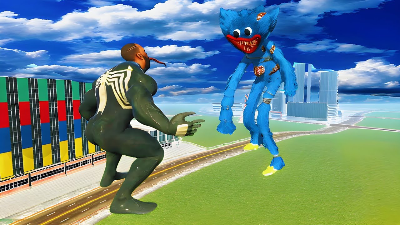 Venom vs Huggy Wuggy 😈🔥 Epic Battle in Indian Bike Driving 3D | Monster Fight Showdown