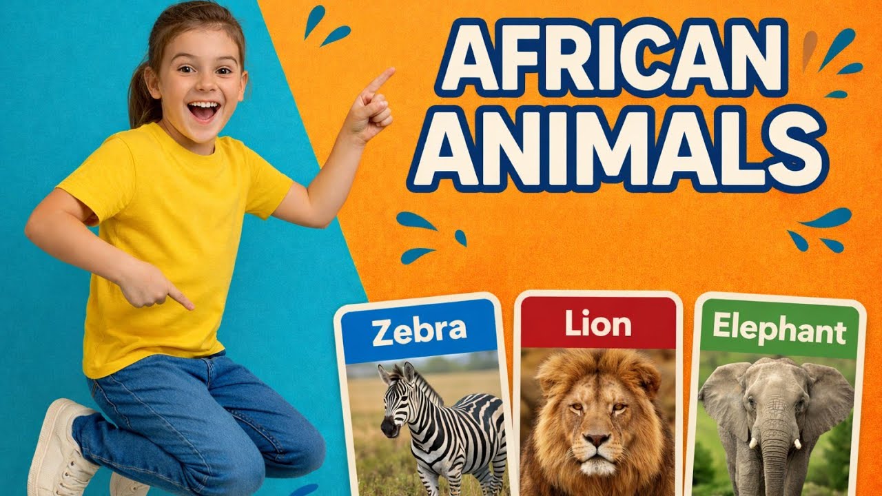 🐘 African Animals in English for Kids | Vocabulary for Primary School