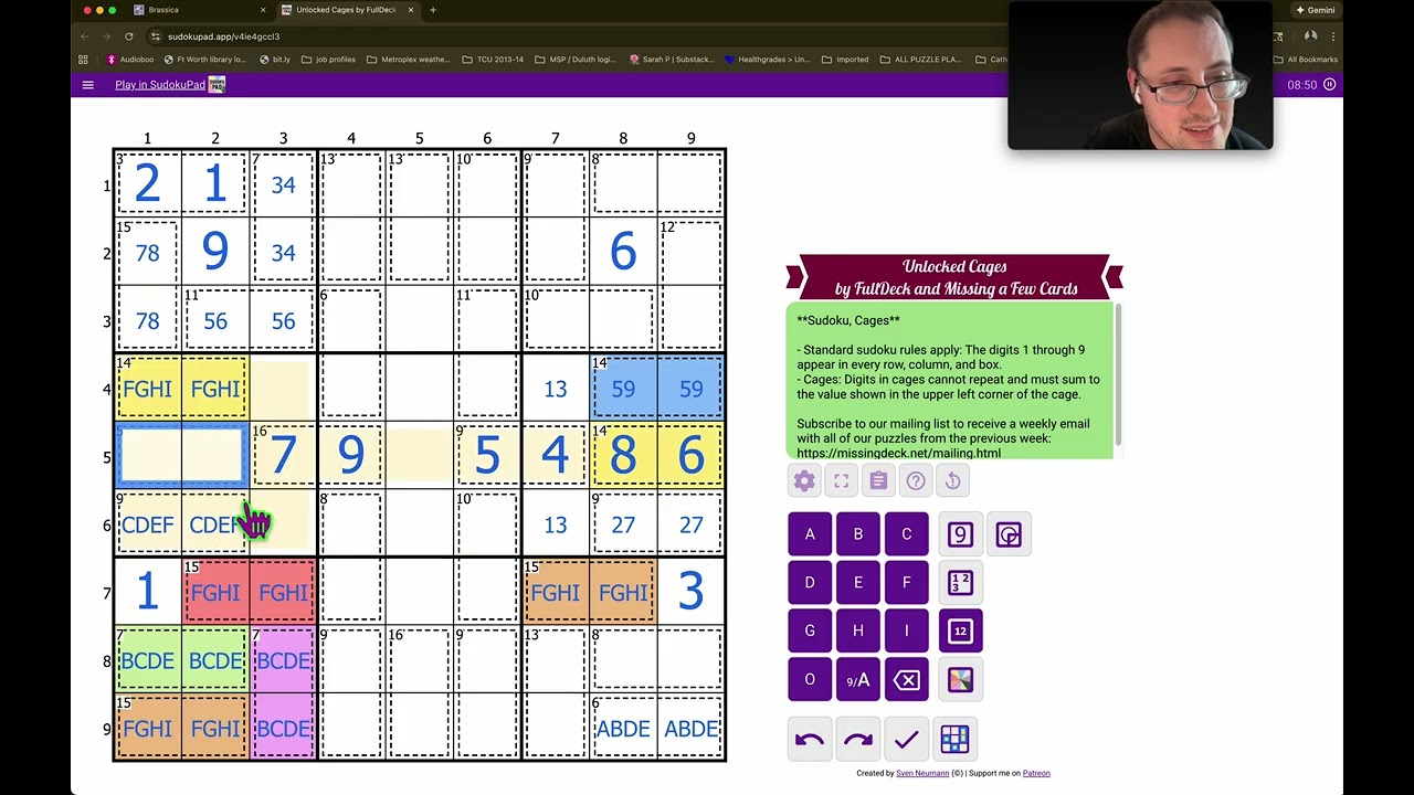 Missing Deck's Genuinely Approachable Sudoku: Unlocked Cages