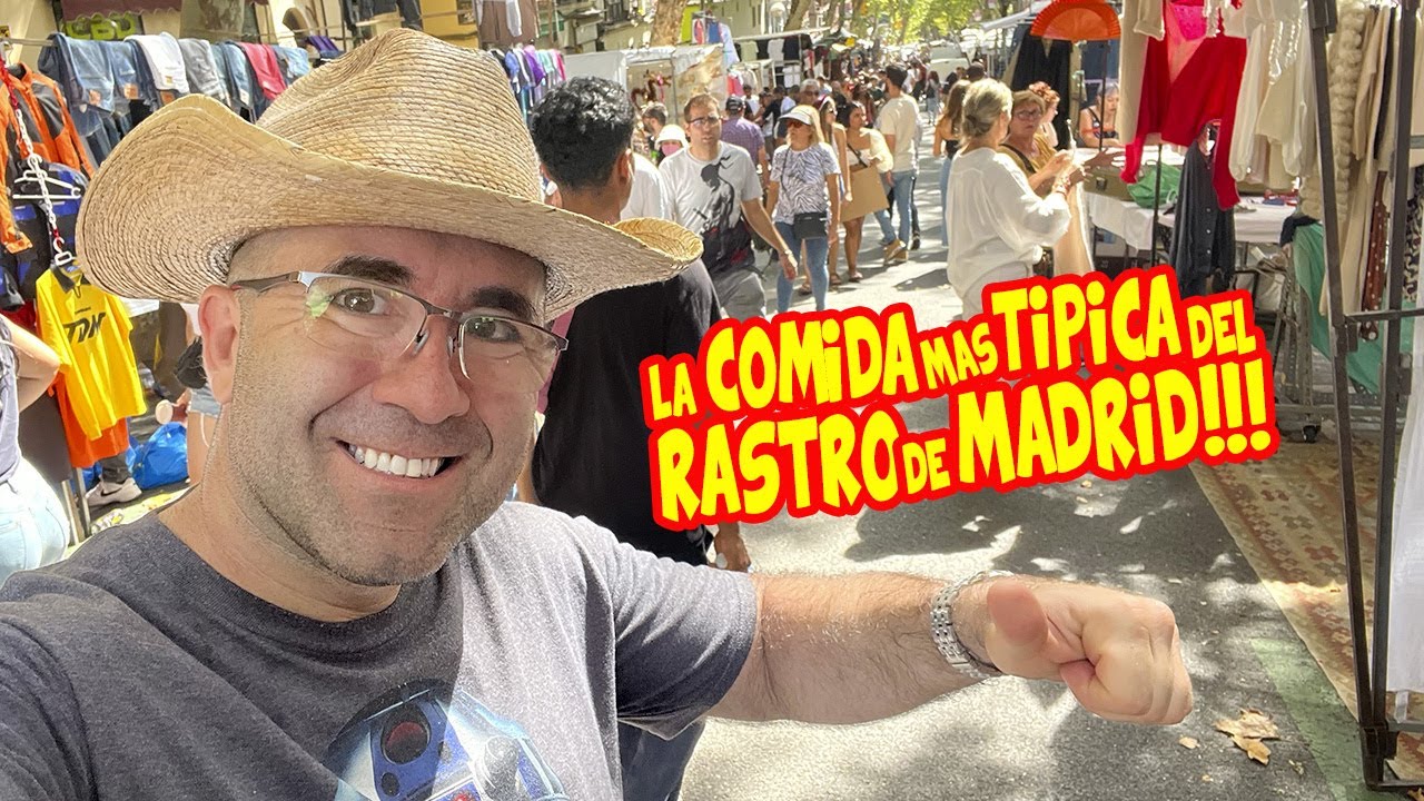Probando MUCHA COMIDA en EL RASTRO de MADRID - Comida CASTIZA TRADICIONAL