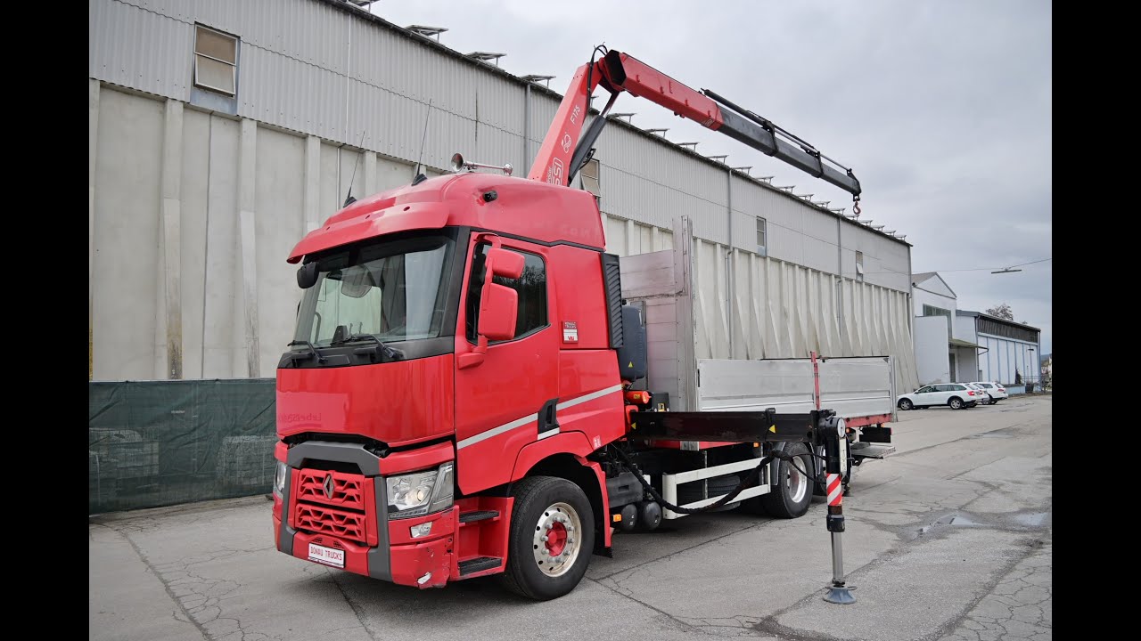 Renault T460 Pritsche Lkw + Kran/platform truck + crane