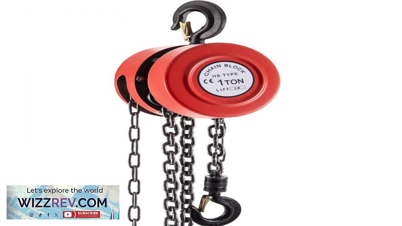 VEVOR Hand Chain Hoist 2200 lbs 1 Ton Capacity Chain Block 10ft 3m