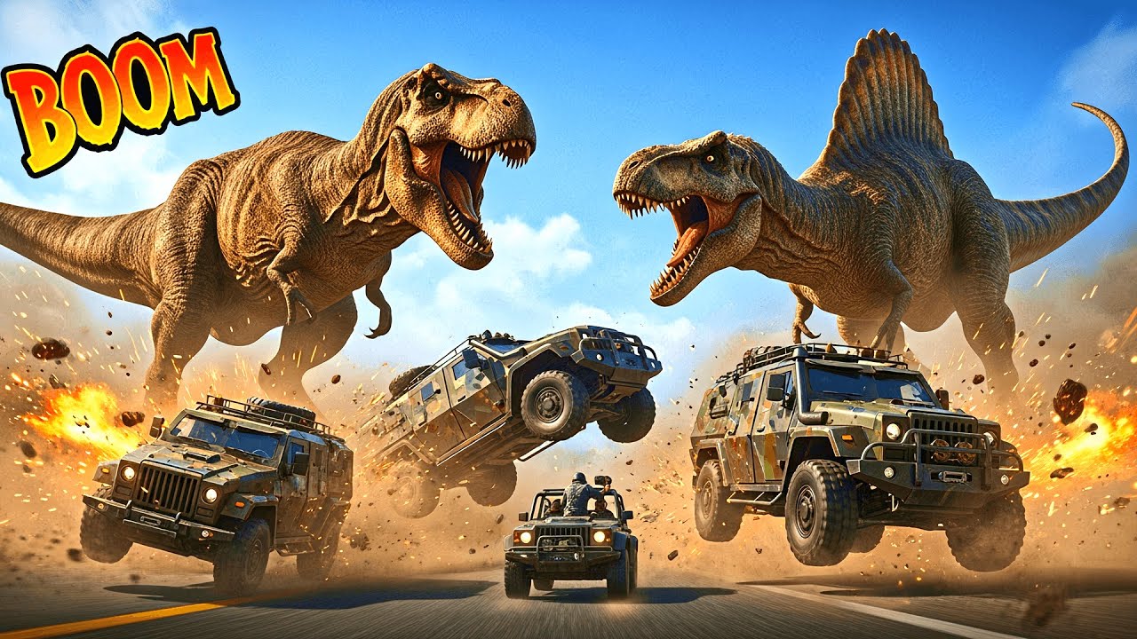 Dinosaur Race Gone Wrong - Total Car Carnage! | Jurassic World Evolution 2