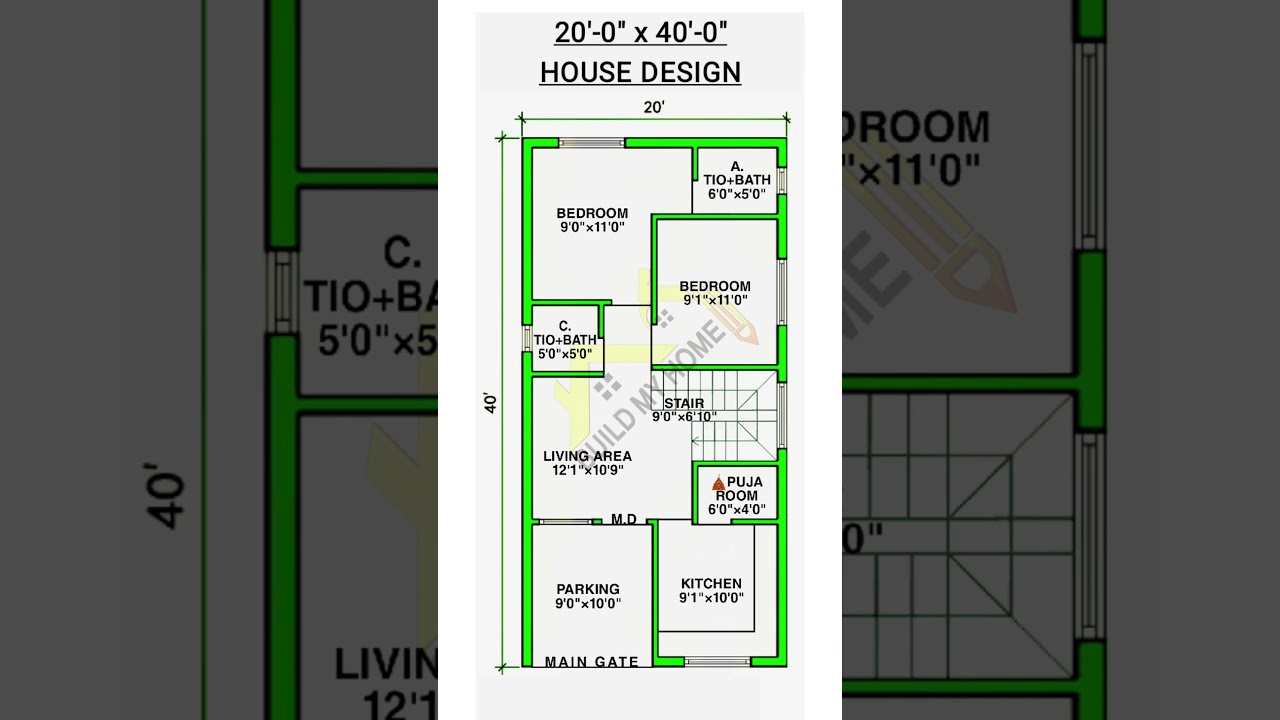 20 x 40 house plan/ 20 x 40 ghar ka naksha/ 20 x 40 house design/ #buildmyhome #shorts #short #home