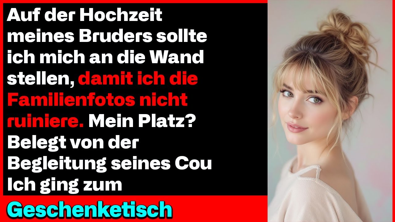 Auf der Hochzeit meines Bruders sollte ich mich an die Wand stellen, also beschloss
