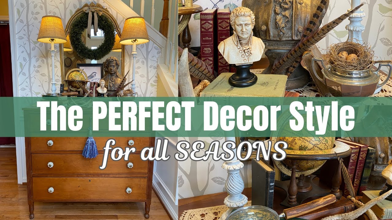 LIGHT ACADEMIA Entryway with Thrifted Decor | Decorate with me for Winter