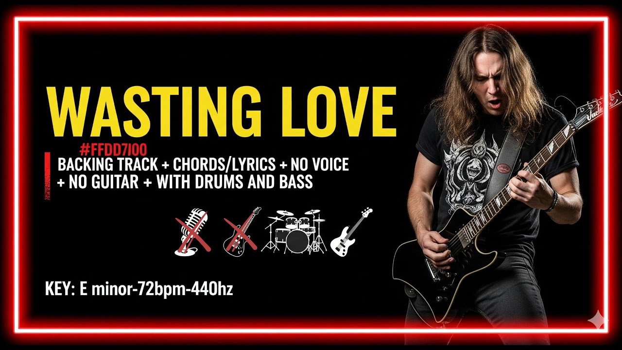 Iron Maiden - Wasting Love (Backing Track No Vocals, No Guitar)  | #chordsandlyrics