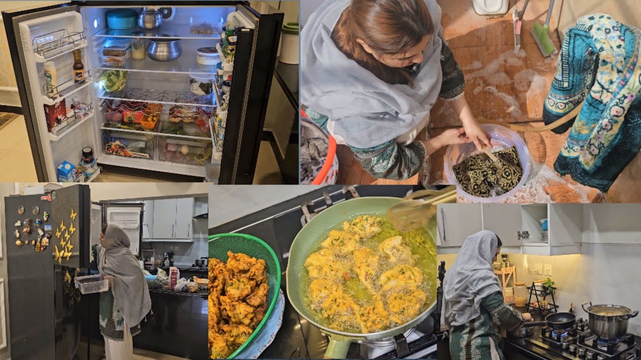 Ramadan Cleaning vlog II Fridge cleaning || Jai namaz wash kie || Kadho pakora || instant pizza