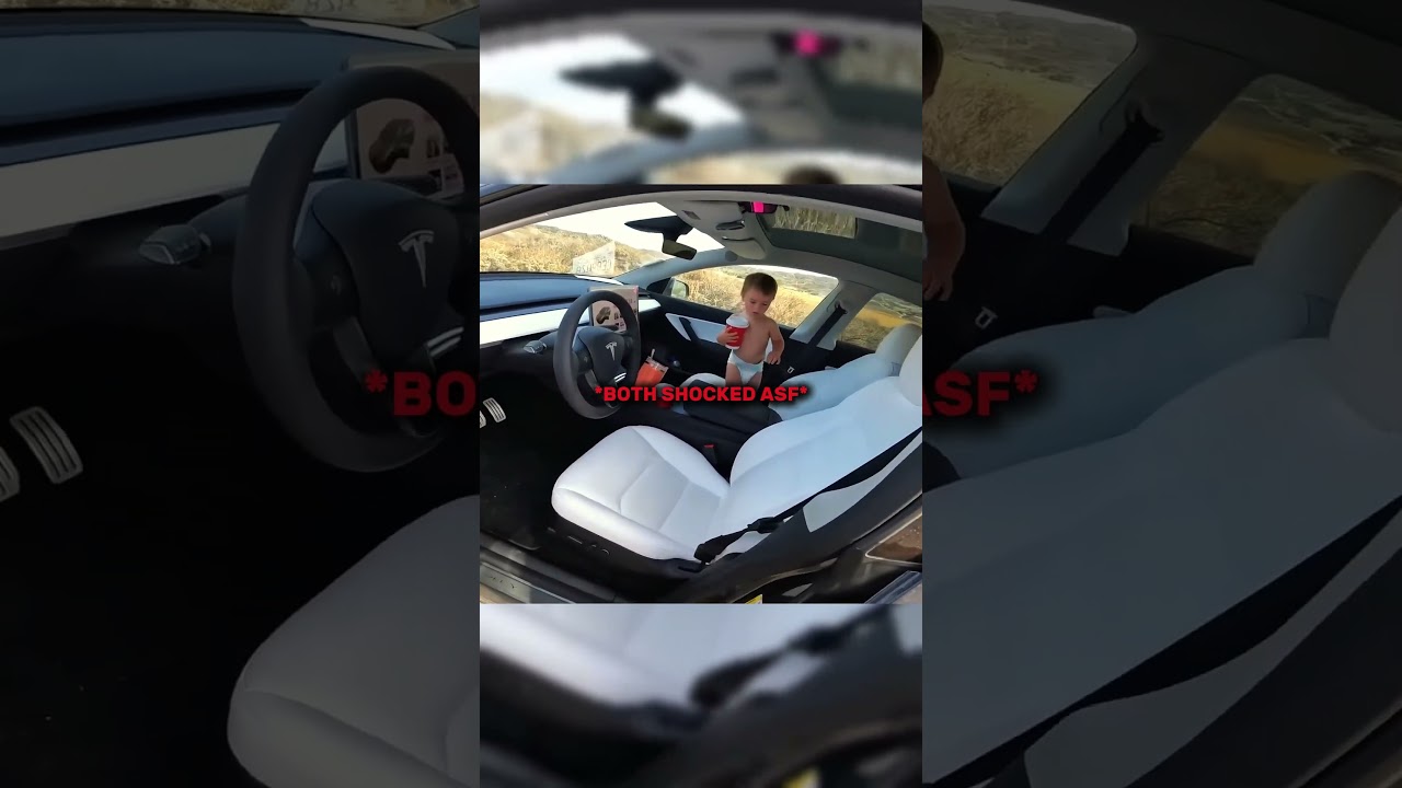 Байкер нашел потерявшегося ребенка на Tesla#shorts #сша