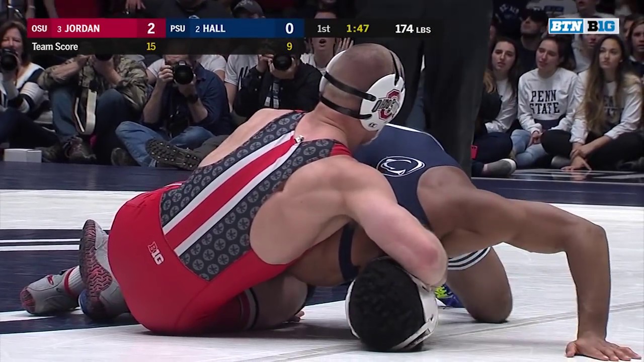 174 LBS: #3 Bo Jordan (Ohio State) vs. #2 Mark Hall (Penn State) | 2018 B1G Wrestling